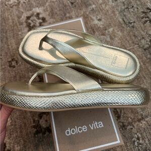 Dolce Vita Adin Metallic Gold Sandals
